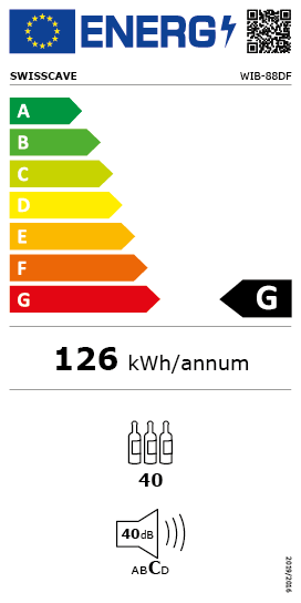 Energieetikette des SWISSCAVE WIB-88DFP