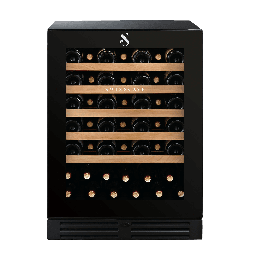 SWISSCAVE PREMIUM EDITION WLB-160F Weinkühlschrank – Frontansicht mit Glastür