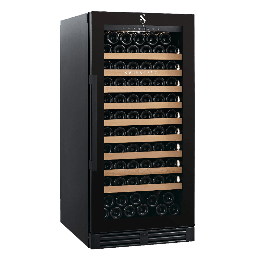 SWISSCAVE PREMIUM EDITION WLB-360F-MIX Weinkühlschrank – leicht seitliche Ansicht